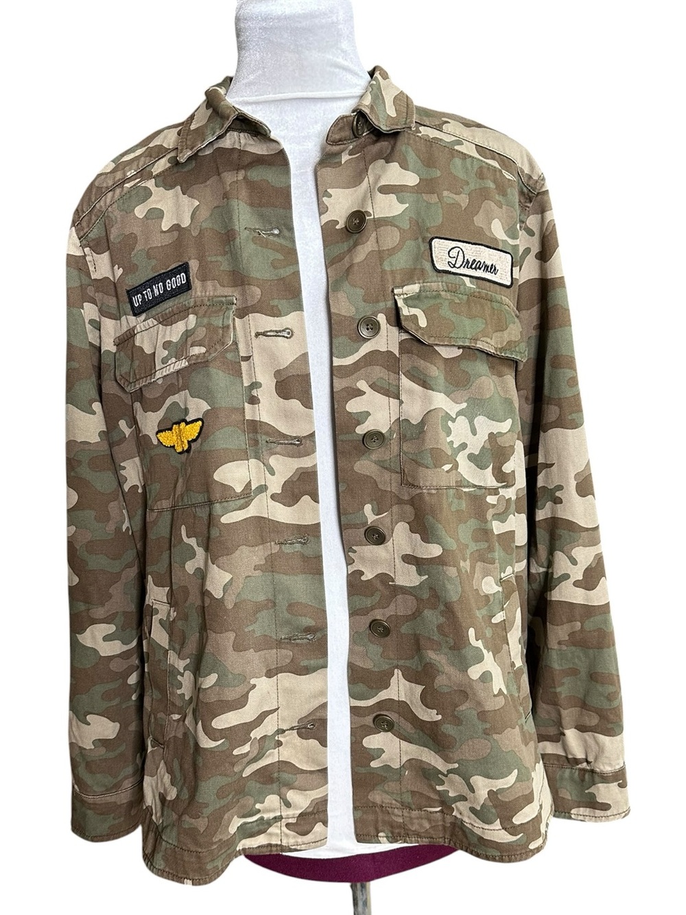 Forever 21 Green Brown Military Field Jacket Up To No Good, Dreamer. Size M